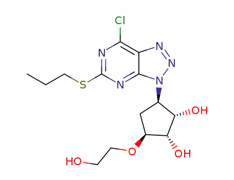9-[(1’R,2’S,3’S,4’S)-2’,3’-dihydroxyl-4'-hydroxyethoxycyclopenta-1'-yl]-9H-2-thiopropyl-6-chloro-8-azepine
