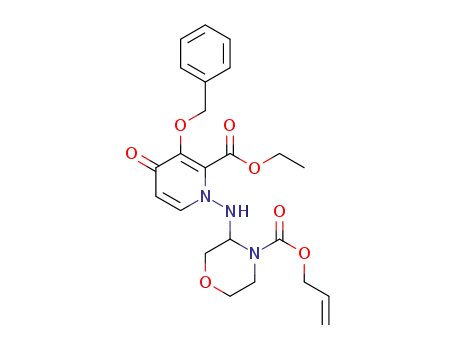 allyl 3-((3-(benzyloxy)-2-(ethoxycarbonyl)-4-oxopyridin-1(4H)-yl)amino)morpholine -4-formate